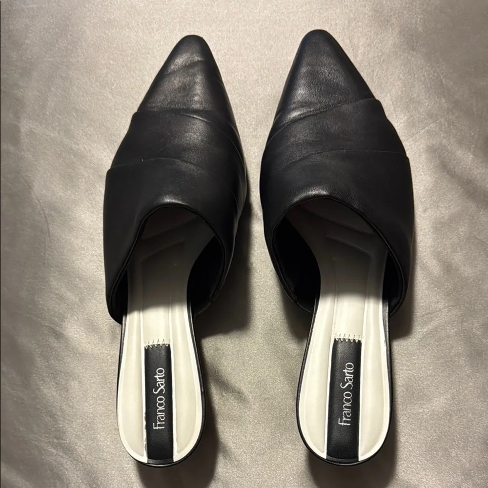 Franco Sarto Black Leather Mules - Picture 2 of 8